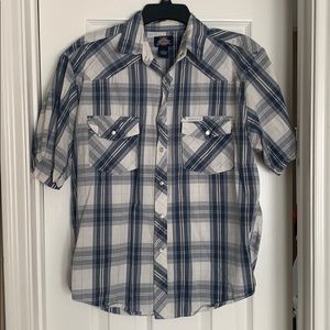 Dickies Blue Plaid Pearl Snap